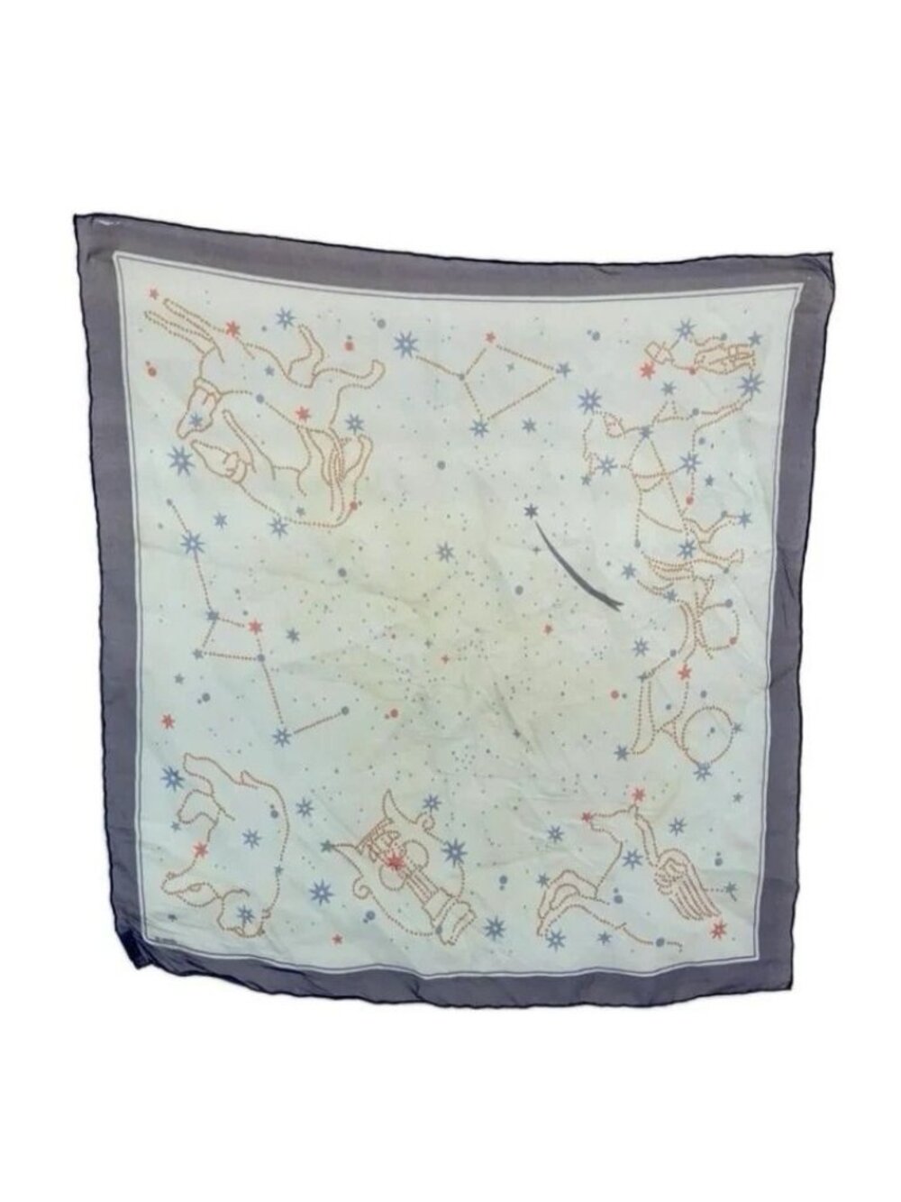Hermes Carre 45 Gavroche Scarf Silk Zodiac Constellation Pattern All Over Print